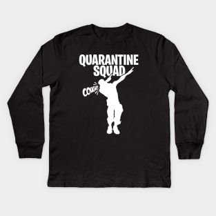 Cough in sleeve Quarantine squad dab dabbing gamer cough in elbow gaming nerd Kids Long Sleeve T-Shirt